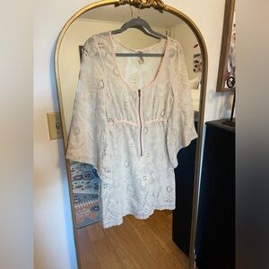 Free People Lace Bell Sleeve Dress / Swim Coverup